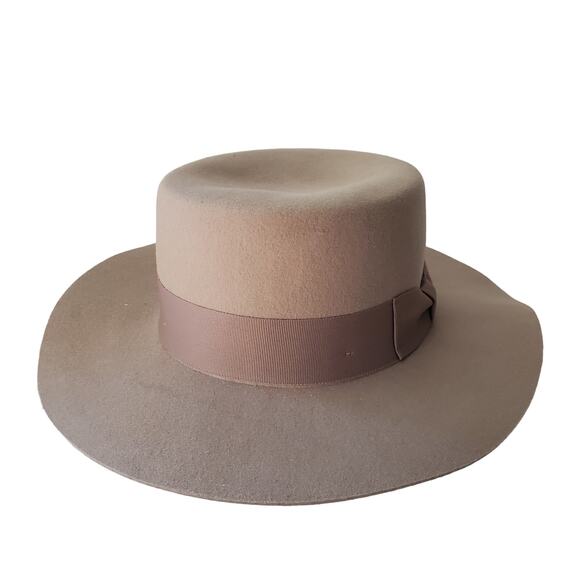 Wyeth Wool Felt Hat Cowgirl Cowboy Nashville Taupe OSFM - Picture 1 of 12
